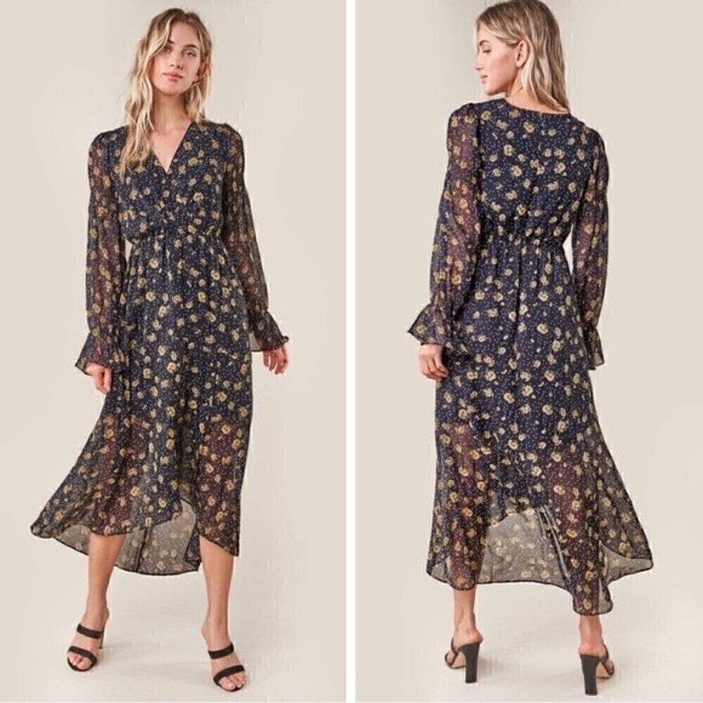 Sugarlips Loving You Floral Polka Dot Boho High Low Maxi Dress